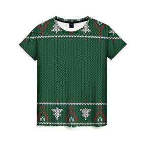 Женская футболка 3D с принтом Ugly Sweater в Белгороде, 100% полиэфир ( синтетическое хлопкоподобное полотно) | прямой крой, круглый вырез горловины, длина до линии бедер | 