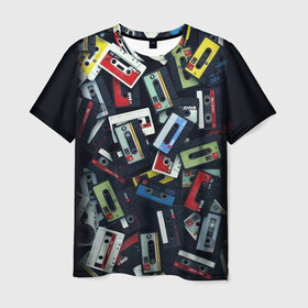 Мужская футболка 3D с принтом 90-е в Белгороде, 100% полиэфир | прямой крой, круглый вырез горловины, длина до линии бедер | music | детство | кассета | молодость | музыка | перестройка | ретро | ссср