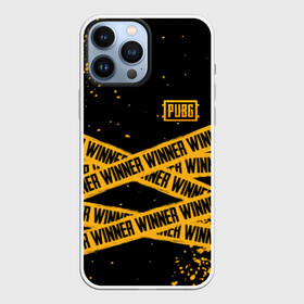 Чехол для iPhone 13 Pro Max с принтом PUBG | ПАБГ WINNER YELLOW в Белгороде,  |  | action | battle royal | battle royale | game | play | playerunknowns battlegrounds | pubg | winner winner chiken dinner | батл роял | желтая лента | не пересекать | рояль | шутер