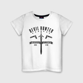 Детская футболка хлопок с принтом Devil hunter в Белгороде, 100% хлопок | круглый вырез горловины, полуприлегающий силуэт, длина до линии бедер | 