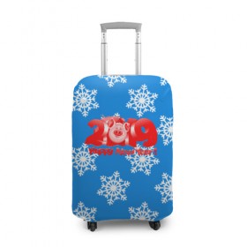Чехол для чемодана 3D с принтом НОВЫЙ ГОД 2019 в Белгороде, 86% полиэфир, 14% спандекс | двустороннее нанесение принта, прорези для ручек и колес | christmas | new year | pig | snow | год свиньи | ёлка | зима | кабан | каникулы | новогодний паттерн | новый год | праздник | рождество | свинья | снег | снежинки