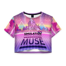 Женская футболка 3D укороченная с принтом Simulation Theory. Muse в Белгороде, 100% полиэстер | круглая горловина, длина футболки до линии талии, рукава с отворотами | matthew bellamy | muse | simulation theory | мьюз | мэт бэллами | мэтью беллами