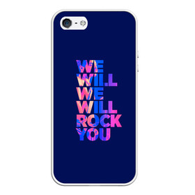 Чехол для iPhone 5/5S матовый с принтом Queen We Will Rock You в Белгороде, Силикон | Область печати: задняя сторона чехла, без боковых панелей | bohemian | brian | freddie | may | mercury | queen | rhapsody | roger | taylor | богемная | богемская | брайан | джон | королева | меркьюри | мэй | рапсодия | роджер | тейлор | фредди