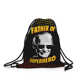 Рюкзак-мешок 3D с принтом Stan Lee: Father of Superhero в Белгороде, 100% полиэстер | плотность ткани — 200 г/м2, размер — 35 х 45 см; лямки — толстые шнурки, застежка на шнуровке, без карманов и подкладки | avengers | father | hero | hulk | iron | lee | man | stan | stan lee | stanlee | superhero | thor | анти | герой | железный | комиксы | лии | мстители | отец | стен | стенли | стэн ли | супер | супергероев | тор | халк | человек