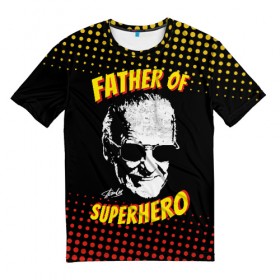 Мужская футболка 3D с принтом Stan Lee: Father of Superhero в Белгороде, 100% полиэфир | прямой крой, круглый вырез горловины, длина до линии бедер | avengers | father | hero | hulk | iron | lee | man | stan | stan lee | stanlee | superhero | thor | анти | герой | железный | комиксы | лии | мстители | отец | стен | стенли | стэн ли | супер | супергероев | тор | халк | человек