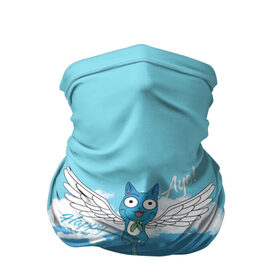 Бандана-труба 3D с принтом Happy Aye! (Fairy Tail) в Белгороде, 100% полиэстер, ткань с особыми свойствами — Activecool | плотность 150‒180 г/м2; хорошо тянется, но сохраняет форму | Тематика изображения на принте: anime | blue | cat | fairy tail | happy | аниме | кот | кошка | синий | хвост феи | хэппи