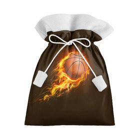 Подарочный 3D мешок с принтом Баскетбол в Белгороде, 100% полиэстер | Размер: 29*39 см | Тематика изображения на принте: баскетбол | мяч | огонь
