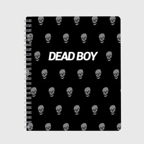 Тетрадь с принтом Bones Deadboy в Белгороде, 100% бумага | 48 листов, плотность листов — 60 г/м2, плотность картонной обложки — 250 г/м2. Листы скреплены сбоку удобной пружинной спиралью. Уголки страниц и обложки скругленные. Цвет линий — светло-серый
 | bones | boy | dead | deadboy | elmo | hdmi | hip | hop | kennedy | metal | rap | rapper | scream | sesh | seshollowaterboyz | skull | team | кеннеди | кости | костя | метал | рэп | рэпер | сеш | скрим | сэш | хип | хоп | череп | элмо