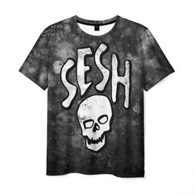 Мужская футболка 3D с принтом SESH Team (Bones) в Белгороде, 100% полиэфир | прямой крой, круглый вырез горловины, длина до линии бедер | Тематика изображения на принте: bones | boy | dead | deadboy | elmo | hdmi | hip | hop | kennedy | metal | rap | rapper | scream | sesh | seshollowaterboyz | skull | team | кеннеди | кости | костя | метал | рэп | рэпер | сеш | скрим | сэш | хип | хоп | череп | элмо