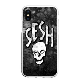 Чехол для iPhone XS Max матовый с принтом SESH Team (Bones) в Белгороде, Силикон | Область печати: задняя сторона чехла, без боковых панелей | Тематика изображения на принте: bones | boy | dead | deadboy | elmo | hdmi | hip | hop | kennedy | metal | rap | rapper | scream | sesh | seshollowaterboyz | skull | team | кеннеди | кости | костя | метал | рэп | рэпер | сеш | скрим | сэш | хип | хоп | череп | элмо