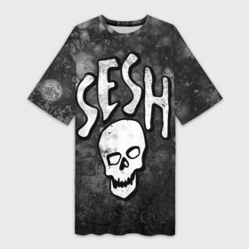 Платье-футболка 3D с принтом SESH Team (Bones) в Белгороде,  |  | Тематика изображения на принте: bones | boy | dead | deadboy | elmo | hdmi | hip | hop | kennedy | metal | rap | rapper | scream | sesh | seshollowaterboyz | skull | team | кеннеди | кости | костя | метал | рэп | рэпер | сеш | скрим | сэш | хип | хоп | череп | элмо
