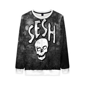 Женский свитшот 3D с принтом SESH Team (Bones) в Белгороде, 100% полиэстер с мягким внутренним слоем | круглый вырез горловины, мягкая резинка на манжетах и поясе, свободная посадка по фигуре | bones | boy | dead | deadboy | elmo | hdmi | hip | hop | kennedy | metal | rap | rapper | scream | sesh | seshollowaterboyz | skull | team | кеннеди | кости | костя | метал | рэп | рэпер | сеш | скрим | сэш | хип | хоп | череп | элмо