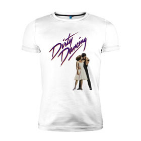 Мужская футболка премиум с принтом Dirty Dancing в Белгороде, 92% хлопок, 8% лайкра | приталенный силуэт, круглый вырез ворота, длина до линии бедра, короткий рукав | 80s | retro | retrowave | synthwave | грязныетанцы