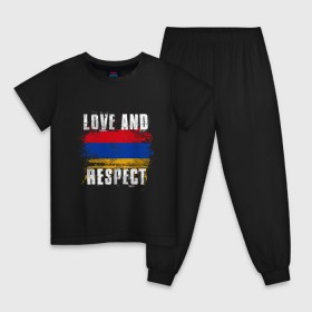 Детская пижама хлопок с принтом Армения - любовь и уважение в Белгороде, 100% хлопок |  брюки и футболка прямого кроя, без карманов, на брюках мягкая резинка на поясе и по низу штанин
 | 
