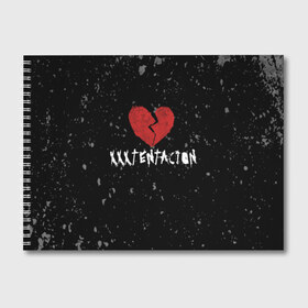 Альбом для рисования с принтом XXXTentacion Red Broken Heart в Белгороде, 100% бумага
 | матовая бумага, плотность 200 мг. | Тематика изображения на принте: broken | dead | heart | king | legend | music | rap | rapper | red | revenge | rip | xtentation | xxtennation | xxx | xxxtentacion | красное | мертв | музыка | память | разбитое | репер | рип | рэп | сердце | тентасьон | умер