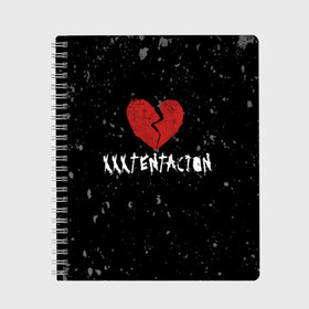 Тетрадь с принтом XXXTentacion Red Broken Heart в Белгороде, 100% бумага | 48 листов, плотность листов — 60 г/м2, плотность картонной обложки — 250 г/м2. Листы скреплены сбоку удобной пружинной спиралью. Уголки страниц и обложки скругленные. Цвет линий — светло-серый
 | broken | dead | heart | king | legend | music | rap | rapper | red | revenge | rip | xtentation | xxtennation | xxx | xxxtentacion | красное | мертв | музыка | память | разбитое | репер | рип | рэп | сердце | тентасьон | умер