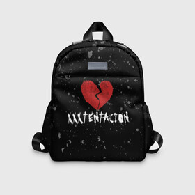 Детский рюкзак 3D с принтом XXXTentacion Red Broken Heart в Белгороде, 100% полиэстер | лямки с регулируемой длиной, сверху петелька, чтобы рюкзак можно было повесить на вешалку. Основное отделение закрывается на молнию, как и внешний карман. Внутри дополнительный карман. По бокам два дополнительных кармашка | broken | dead | heart | king | legend | music | rap | rapper | red | revenge | rip | xtentation | xxtennation | xxx | xxxtentacion | красное | мертв | музыка | память | разбитое | репер | рип | рэп | сердце | тентасьон | умер