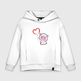 Детское худи Oversize хлопок с принтом Pig Love в Белгороде, френч-терри — 70% хлопок, 30% полиэстер. Мягкий теплый начес внутри —100% хлопок | боковые карманы, эластичные манжеты и нижняя кромка, капюшон на магнитной кнопке | Тематика изображения на принте: 2019 | cat | kitty | д | дед мороз | елка | желание | животные | зима | кабан | китти | кот | котенок | кошка | милый | мороз | настроение | новый год | пеппа | подарок | позитив | поросенок | праздник | радость