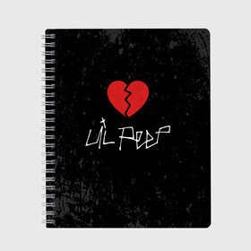 Тетрадь с принтом Lil Peep Broken Heart в Белгороде, 100% бумага | 48 листов, плотность листов — 60 г/м2, плотность картонной обложки — 250 г/м2. Листы скреплены сбоку удобной пружинной спиралью. Уголки страниц и обложки скругленные. Цвет линий — светло-серый
 | broken | dead | heart | lil | lil peep | lilpeep | music | peep | pump | rap | rapper | red | rip | густав | красное | лил | лил пип | лилпип | мертв | память | пип | разбитое | рип | рэп | рэпер | сердечко | сердце | умер | эмо