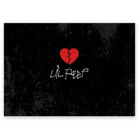 Поздравительная открытка с принтом Lil Peep Broken Heart в Белгороде, 100% бумага | плотность бумаги 280 г/м2, матовая, на обратной стороне линовка и место для марки
 | broken | dead | heart | lil | lil peep | lilpeep | music | peep | pump | rap | rapper | red | rip | густав | красное | лил | лил пип | лилпип | мертв | память | пип | разбитое | рип | рэп | рэпер | сердечко | сердце | умер | эмо