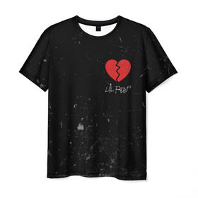 Мужская футболка 3D с принтом Lil Peep Broken Heart в Белгороде, 100% полиэфир | прямой крой, круглый вырез горловины, длина до линии бедер | broken | dead | heart | lil | lil peep | lilpeep | music | peep | pump | rap | rapper | red | rip | густав | красное | лил | лил пип | лилпип | мертв | память | пип | разбитое | рип | рэп | рэпер | сердечко | сердце | умер | эмо