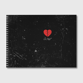 Альбом для рисования с принтом Lil Peep Broken Heart в Белгороде, 100% бумага
 | матовая бумага, плотность 200 мг. | broken | dead | heart | lil | lil peep | lilpeep | music | peep | pump | rap | rapper | red | rip | густав | красное | лил | лил пип | лилпип | мертв | память | пип | разбитое | рип | рэп | рэпер | сердечко | сердце | умер | эмо