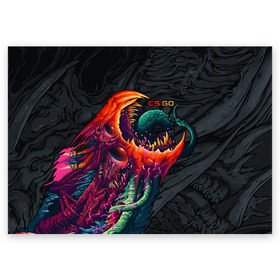 Поздравительная открытка с принтом CS:GO - Hyper Beast Original в Белгороде, 100% бумага | плотность бумаги 280 г/м2, матовая, на обратной стороне линовка и место для марки
 | Тематика изображения на принте: asiimov | beast | counter | counter strike | counterstrike | cs go | cs:go | csgo | global | hyper | hyperbeast | offensive | skin | strike | азимов | гоу | контер | контр | контра | контрстрайк | скин | страйк | сы пщ