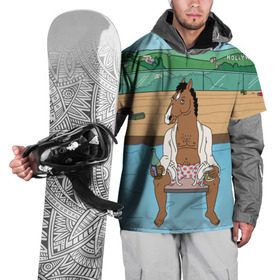 Накидка на куртку 3D с принтом Конь БоДжек в Белгороде, 100% полиэстер |  | Тематика изображения на принте: bojack | hollywood | horseman | бассейн | боджек | конь