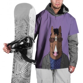 Накидка на куртку 3D с принтом БоДжек в Белгороде, 100% полиэстер |  | Тематика изображения на принте: bojack | horseman | боджек | конь | очки