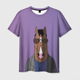 Мужская футболка 3D с принтом БоДжек в Белгороде, 100% полиэфир | прямой крой, круглый вырез горловины, длина до линии бедер | bojack | horseman | боджек | конь | очки
