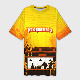 Платье-футболка 3D с принтом Team Fortress 2 в Белгороде,  |  | characters | demoman | engineer | heavy | medic | pyro | s | sniper | soldier | spy | team fortress 2 | медик | персонажи | поджигатель | подрывник | пулеметчик | разведчик | снайпер | солдат | шпион
