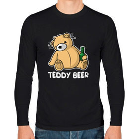 Мужской лонгслив хлопок с принтом Teddy Beer в Белгороде, 100% хлопок |  | медведь | миша | мишка | тедди | юмор