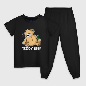 Детская пижама хлопок с принтом Teddy Beer в Белгороде, 100% хлопок |  брюки и футболка прямого кроя, без карманов, на брюках мягкая резинка на поясе и по низу штанин
 | медведь | миша | мишка | тедди | юмор
