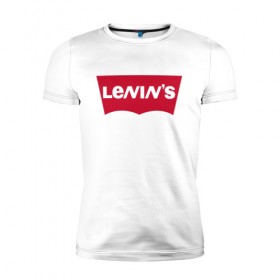 Мужская футболка премиум с принтом LENIN`S в Белгороде, 92% хлопок, 8% лайкра | приталенный силуэт, круглый вырез ворота, длина до линии бедра, короткий рукав | бренд | коммунизм | комсомол | ленин | партия | революция