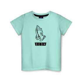 Детская футболка хлопок с принтом BONES SESH в Белгороде, 100% хлопок | круглый вырез горловины, полуприлегающий силуэт, длина до линии бедер | Тематика изображения на принте: bones | cloudrap | dead | deadboy | logo | music | rap | sesh | боунс | клаудреп | кости | лого | музыка | реп
