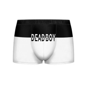 Мужские трусы 3D с принтом DEAD BOY   BONES в Белгороде, 50% хлопок, 50% полиэстер | классическая посадка, на поясе мягкая тканевая резинка | bones | cloudrap | dead | deadboy | logo | music | rap | sesh | боунс | клаудреп | кости | лого | музыка | реп