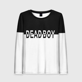 Женский лонгслив 3D с принтом DEAD BOY   BONES в Белгороде, 100% полиэстер | длинные рукава, круглый вырез горловины, полуприлегающий силуэт | bones | cloudrap | dead | deadboy | logo | music | rap | sesh | боунс | клаудреп | кости | лого | музыка | реп