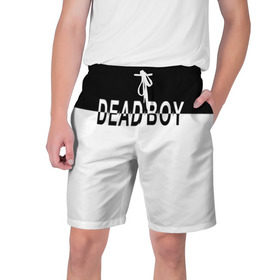 Мужские шорты 3D с принтом DEAD BOY   BONES в Белгороде,  полиэстер 100% | прямой крой, два кармана без застежек по бокам. Мягкая трикотажная резинка на поясе, внутри которой широкие завязки. Длина чуть выше колен | bones | cloudrap | dead | deadboy | logo | music | rap | sesh | боунс | клаудреп | кости | лого | музыка | реп