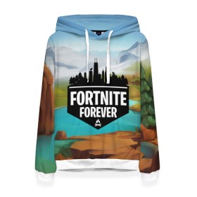 Женская толстовка 3D с принтом Fortnite Forever в Белгороде, 100% полиэстер  | двухслойный капюшон со шнурком для регулировки, мягкие манжеты на рукавах и по низу толстовки, спереди карман-кенгуру с мягким внутренним слоем. | battle royale | fortnite | fortnite battle royale | futuresynth | game | outrun | retrowave | synth | synthwave | игры | ретровейв | синтвейв | фортнайт