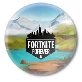 Значок с принтом Fortnite Forever в Белгороде,  металл | круглая форма, металлическая застежка в виде булавки | battle royale | fortnite | fortnite battle royale | futuresynth | game | outrun | retrowave | synth | synthwave | игры | ретровейв | синтвейв | фортнайт