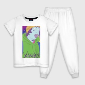 Детская пижама хлопок с принтом Lil Xan_2 в Белгороде, 100% хлопок |  брюки и футболка прямого кроя, без карманов, на брюках мягкая резинка на поясе и по низу штанин
 | Тематика изображения на принте: lil xan | лил зан
