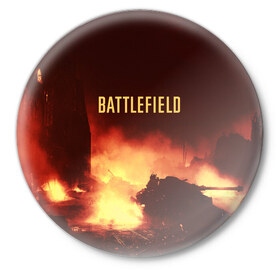 Значок с принтом battlefield в Белгороде,  металл | круглая форма, металлическая застежка в виде булавки | 
