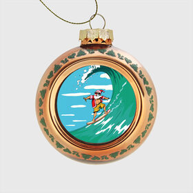 Стеклянный ёлочный шар с принтом Cool Santa в Белгороде, Стекло | Диаметр: 80 мм | cool | creative | design | holiday | merry christmas | new year | sea | summer | surfing | wave | волна | дизайн | канары | креатив | круто | лето | море | новый год | рождество | сёрфинг