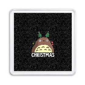 Магнит 55*55 с принтом Totoro Christmas в Белгороде, Пластик | Размер: 65*65 мм; Размер печати: 55*55 мм | Тематика изображения на принте: anime | christmas | moon | myneighbortotoro | night | totoro | xmas | аниме | канта | кодомо | котобус | кусакабэ | мэй | рождество | сусуватари | тацуо | тоторо | хаяомиядзаки | ясуко