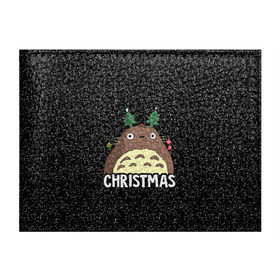 Обложка для студенческого билета с принтом Totoro Christmas в Белгороде, натуральная кожа | Размер: 11*8 см; Печать на всей внешней стороне | anime | christmas | moon | myneighbortotoro | night | totoro | xmas | аниме | канта | кодомо | котобус | кусакабэ | мэй | рождество | сусуватари | тацуо | тоторо | хаяомиядзаки | ясуко
