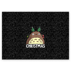 Поздравительная открытка с принтом Totoro Christmas в Белгороде, 100% бумага | плотность бумаги 280 г/м2, матовая, на обратной стороне линовка и место для марки
 | anime | christmas | moon | myneighbortotoro | night | totoro | xmas | аниме | канта | кодомо | котобус | кусакабэ | мэй | рождество | сусуватари | тацуо | тоторо | хаяомиядзаки | ясуко