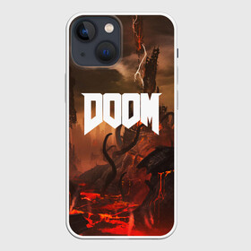 Чехол для iPhone 13 mini с принтом DOOM в Белгороде,  |  | demon | devil | doom | doom vfr | evil | game | mars | red | демон | дум | игры | космос | красная планета | марс | пришельцы