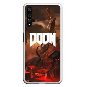 Чехол для Honor 20 с принтом DOOM в Белгороде, Силикон | Область печати: задняя сторона чехла, без боковых панелей | Тематика изображения на принте: demon | devil | doom | doom vfr | evil | game | mars | red | демон | дум | игры | космос | красная планета | марс | пришельцы