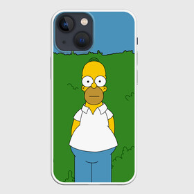 Чехол для iPhone 13 mini с принтом Гомер Симпсон в кустах в Белгороде,  |  | 2019 | 2х2 | simpsons | барт | гомер | для мамы | для сына | интересный | кусты | мардж | мультики | мультфильмы | мэгги | новый год | подарок | симпсон | симпсоны | текстура | уникальный