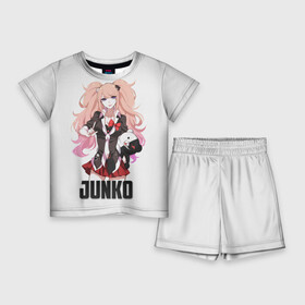 Детский костюм с шортами 3D с принтом Джунко в Белгороде,  |  | danganronpa | junko | monokuma | аниме | девочка | девушка | джунко | медведь | мишка | монокума | мультфильм | эношима